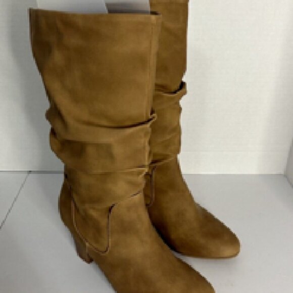 XOXO Strasburg Slouch Western Boots Womens 8M Brown Tan NIB - Picture 3 of 8